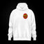 Sudadera oversize con capucha Retro Santa en blanco, frontal