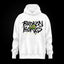 Sudadera oversize con capucha Broken Bones 1 en blanco, frontal