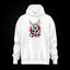 Sudadera oversize con capucha Let's Rock! en blanco, frontal