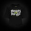 Camiseta croptop Broken Bones 1 en negro, frontal