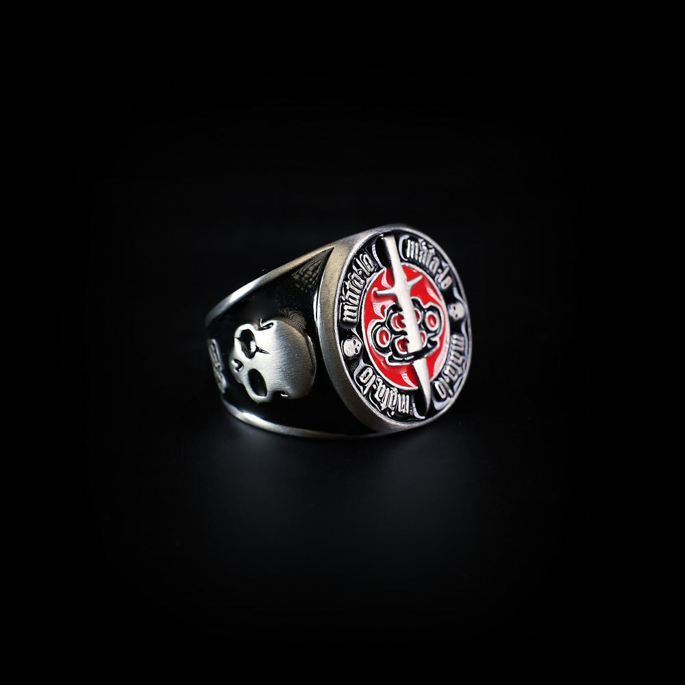 Anillo Máta-lo de acero inoxidable, acabado brillo