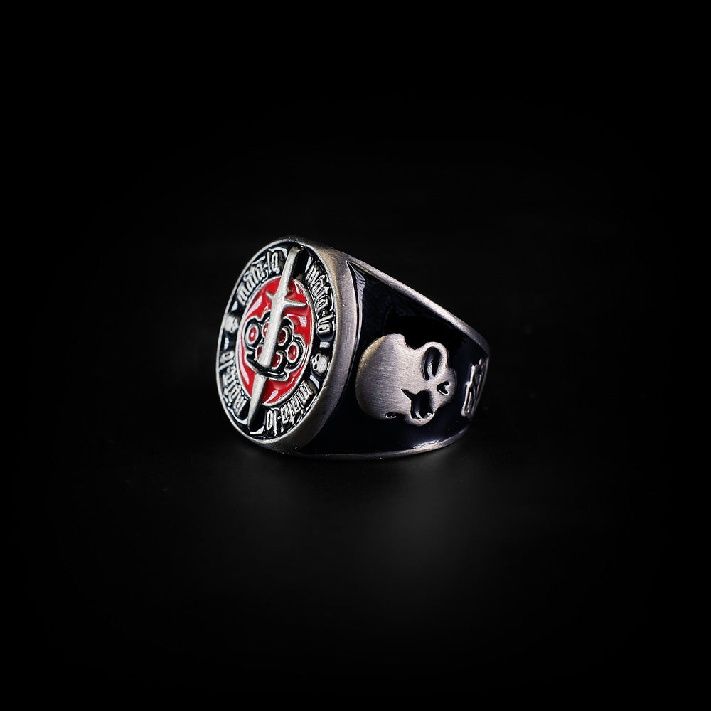 Anillo Máta-lo de acero inoxidable, acabado cepillado mate