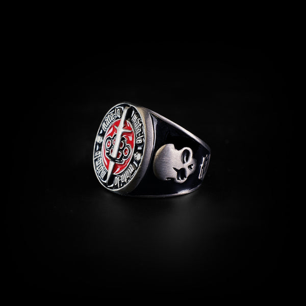 Anillo Máta-lo de acero inoxidable, acabado cepillado mate