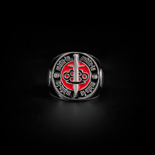 Anillo Máta-lo de acero inoxidable, acabado cepillado mate