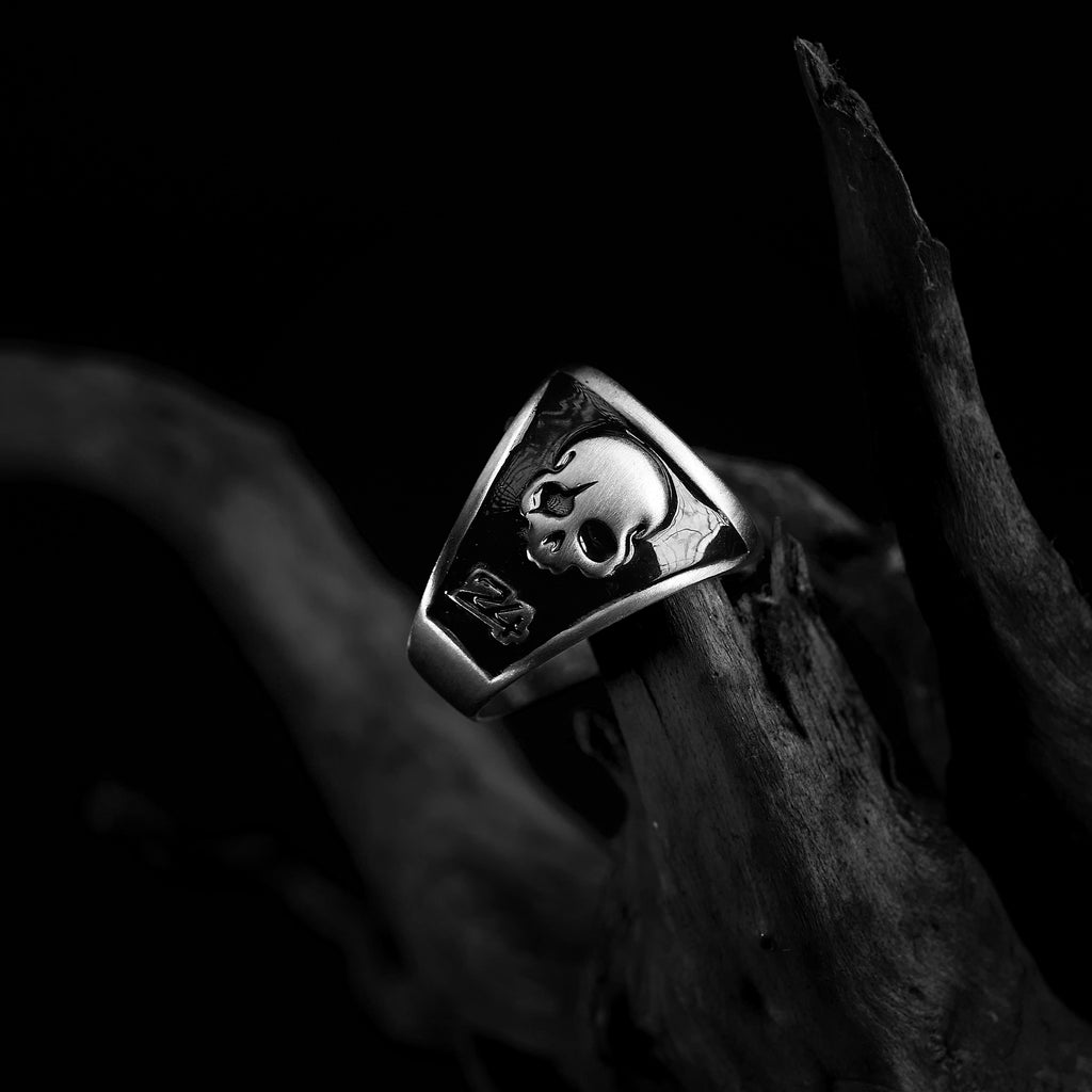 Anillo Máta-lo de acero inoxidable, acabado cepillado mate