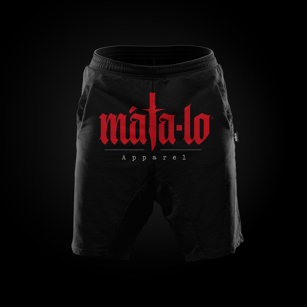 Pantalón Corto Baggy negro con logo rojo