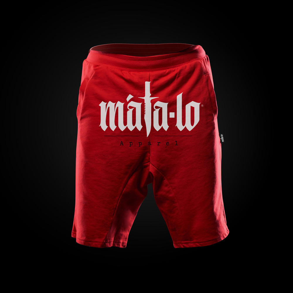 Pantalón Corto Baggy rojo con logo blanco