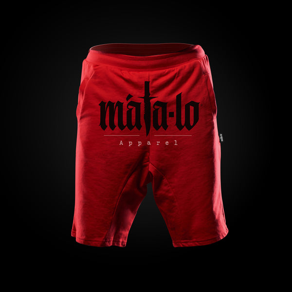 Pantalón Corto Baggy rojo con logo negro