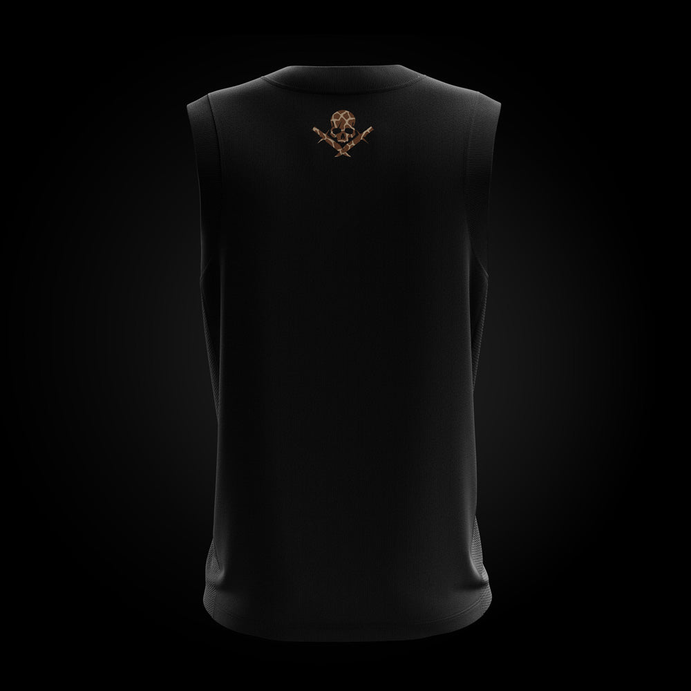 Camiseta basket tiranta negra Animal Print estampado jirafa