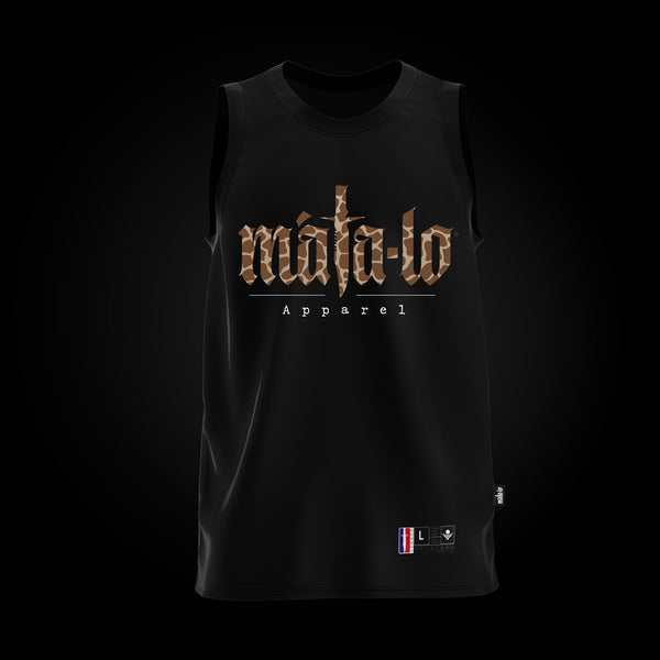Camiseta basket tiranta negra Animal Print estampado jirafa, frontal