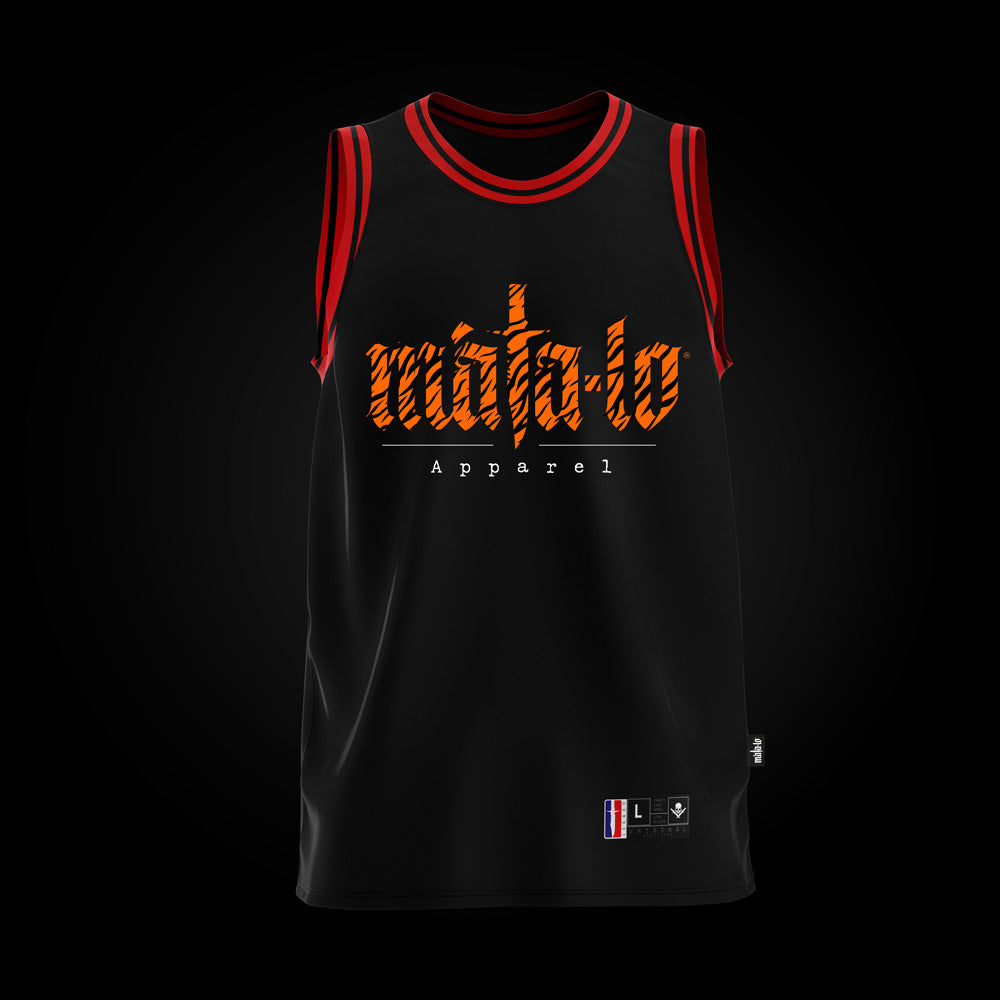 Camiseta basket tiranta roja Animal Print estampado tigre, frontal
