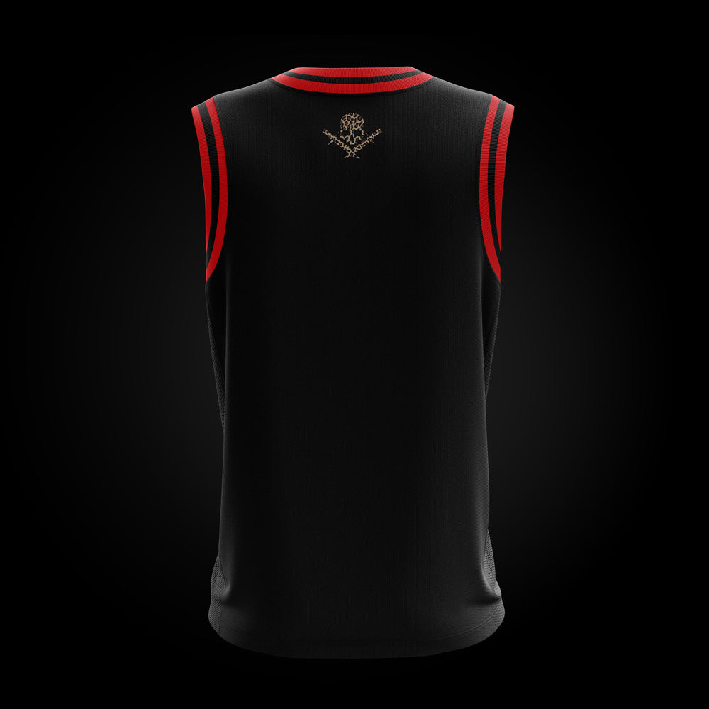 Camiseta basket tiranta roja Animal Print estampado leopardo