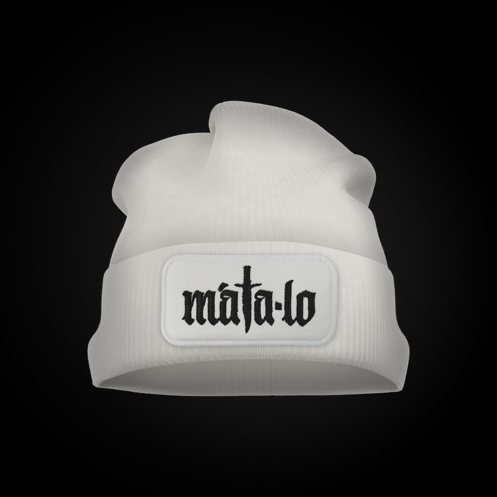 Gorro de Lana blanco con logo negro