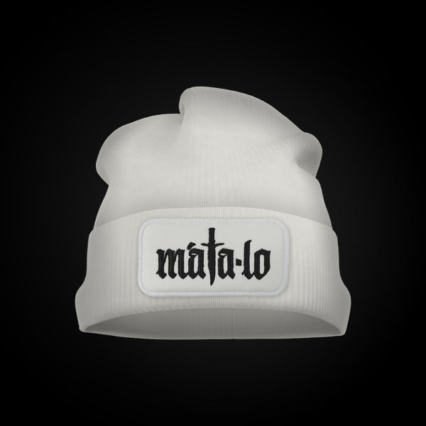 Gorro de Lana blanco con logo negro