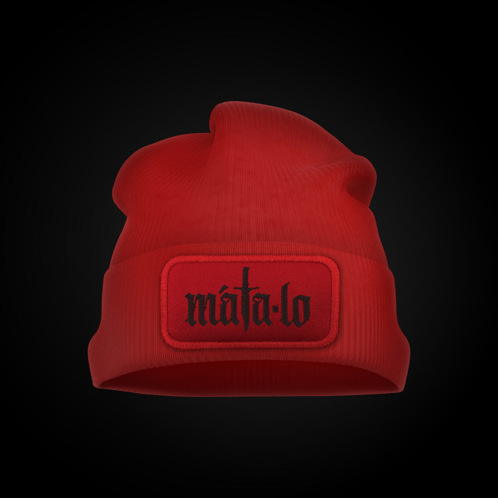 Gorro de Lana rojo con logo negro