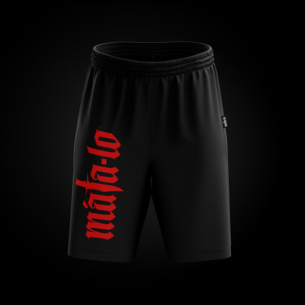 Pantalón Corto Regular negro con logo rojo