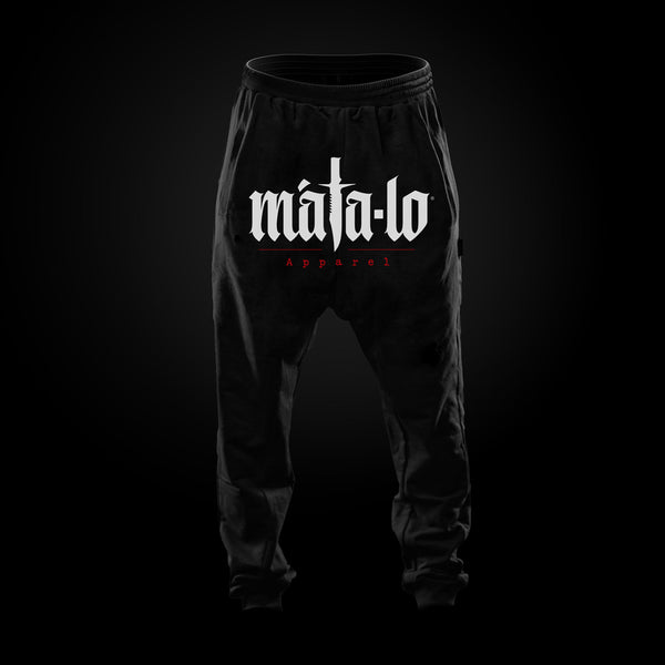 Pantalón Largo Baggy negro con logo blanco