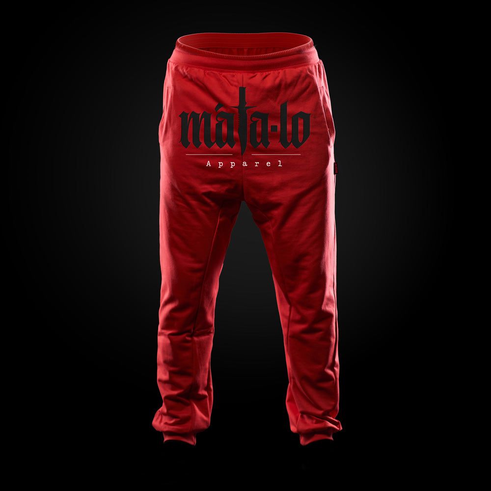 Pantalón Largo Baggy rojo con logo negro