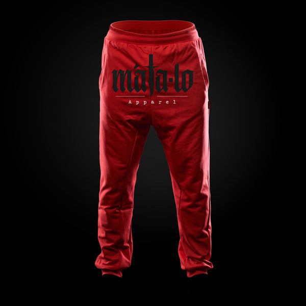 Pantalón Largo Baggy rojo con logo negro