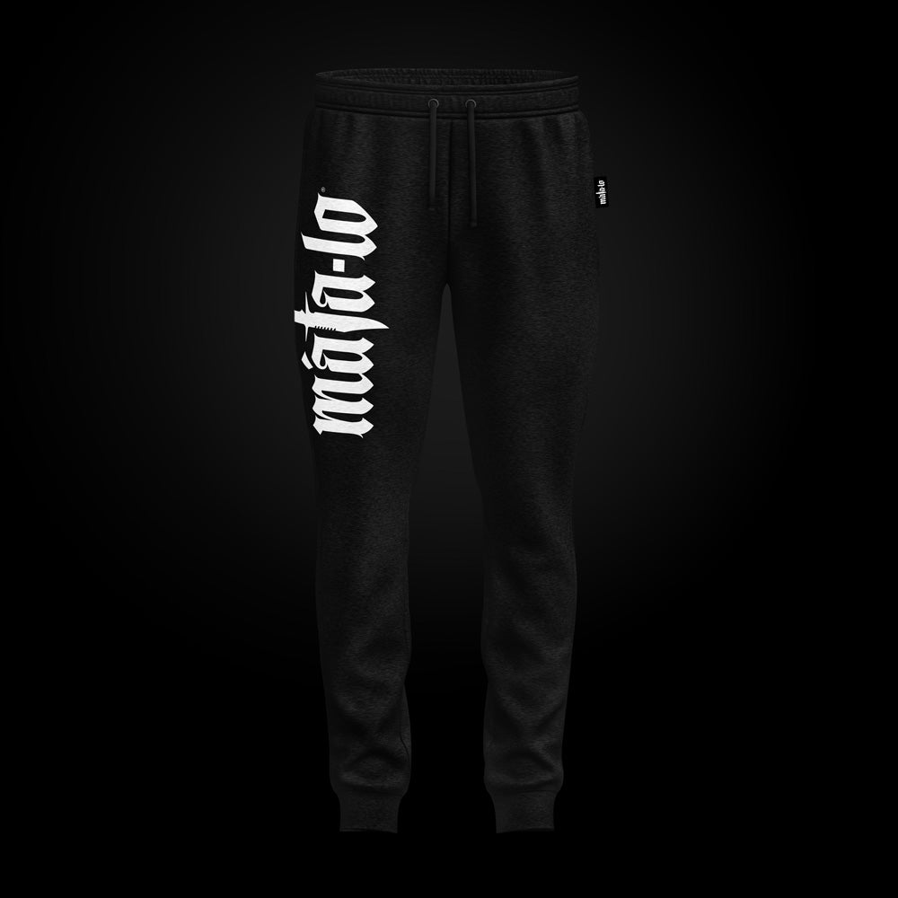 Pantalón Largo Regular negro con logo blanco