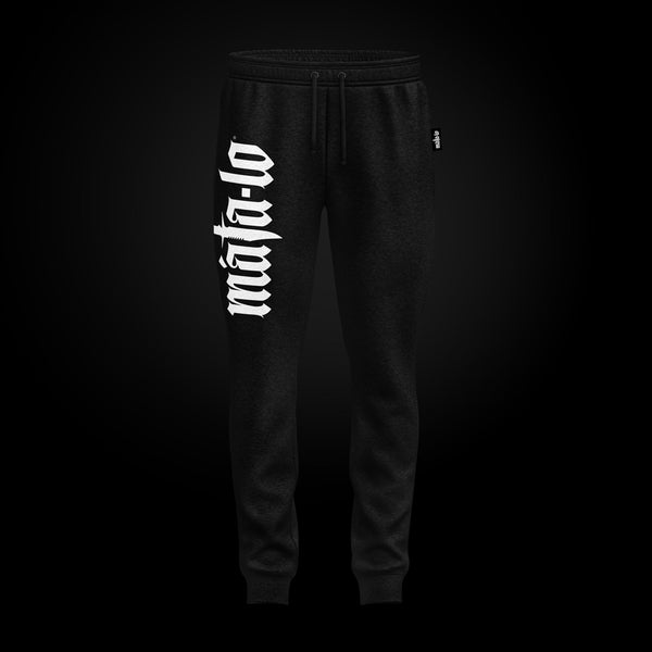 Pantalón Largo Regular negro con logo blanco