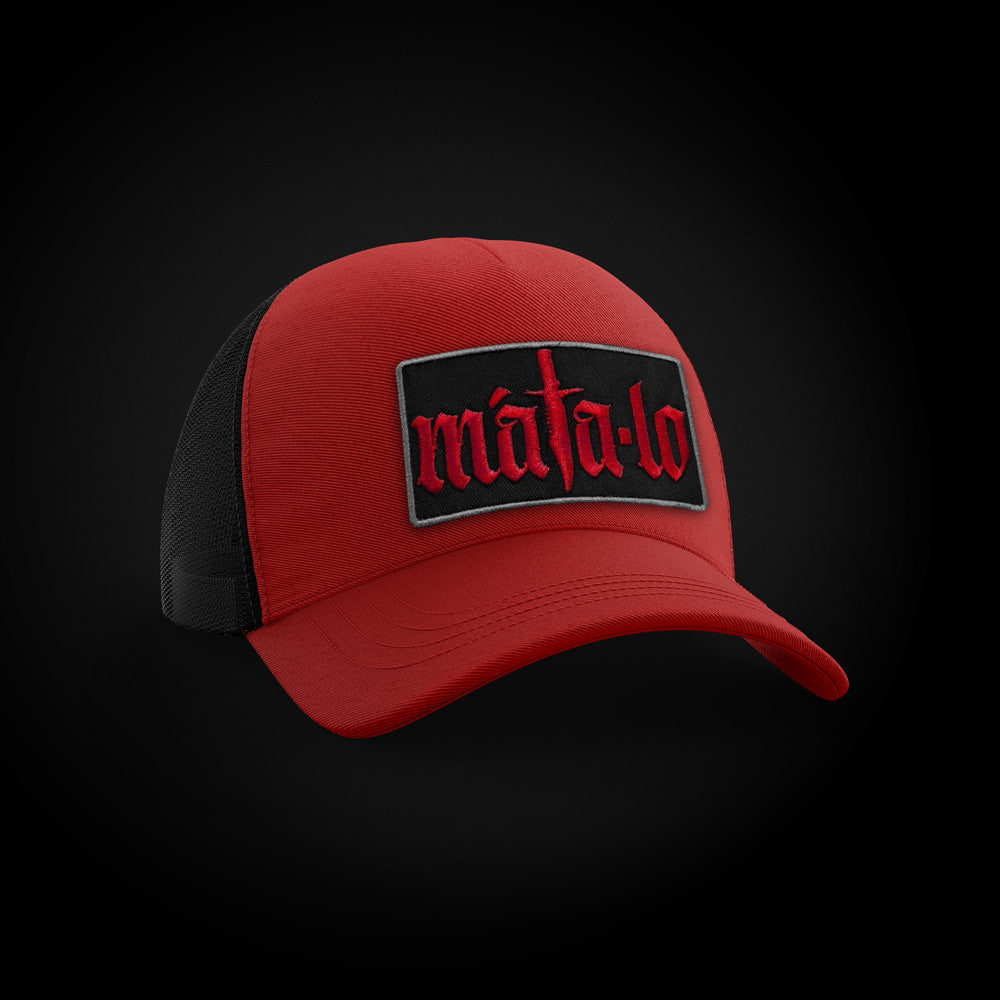 Gorra Trucker Parche Negro/Rojo frontal