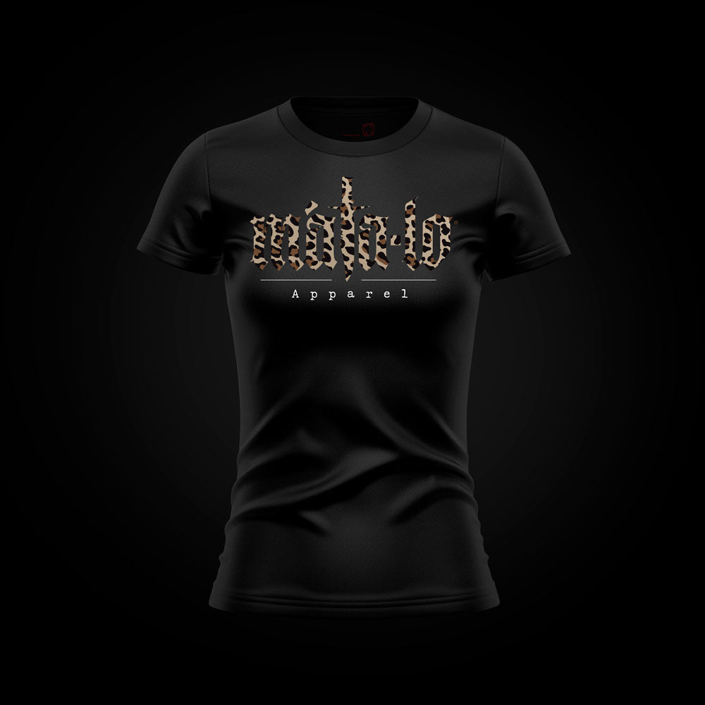 Camiseta entallada de mujer Animal Print estampado leopardo, frontal