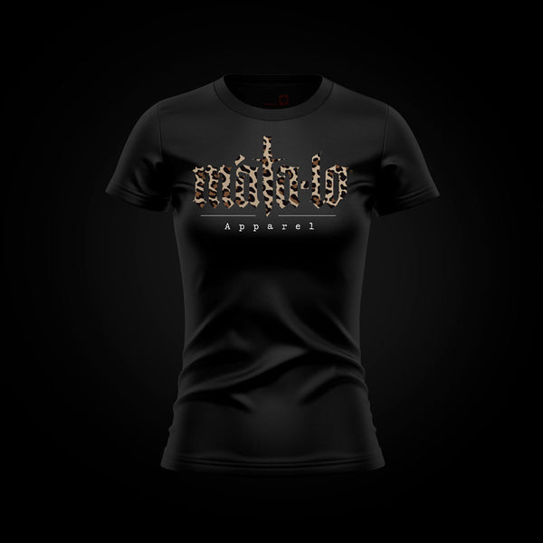 Camiseta entallada de mujer Animal Print estampado leopardo, frontal