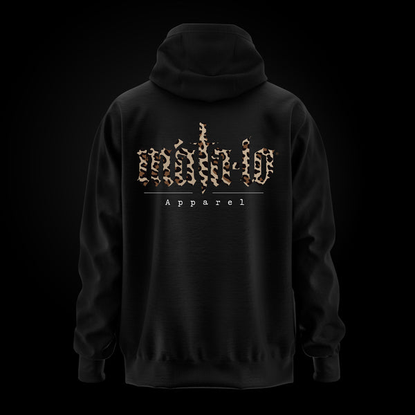 Sudadera con capucha y cremallera Animal Print estampado leopardo, espalda