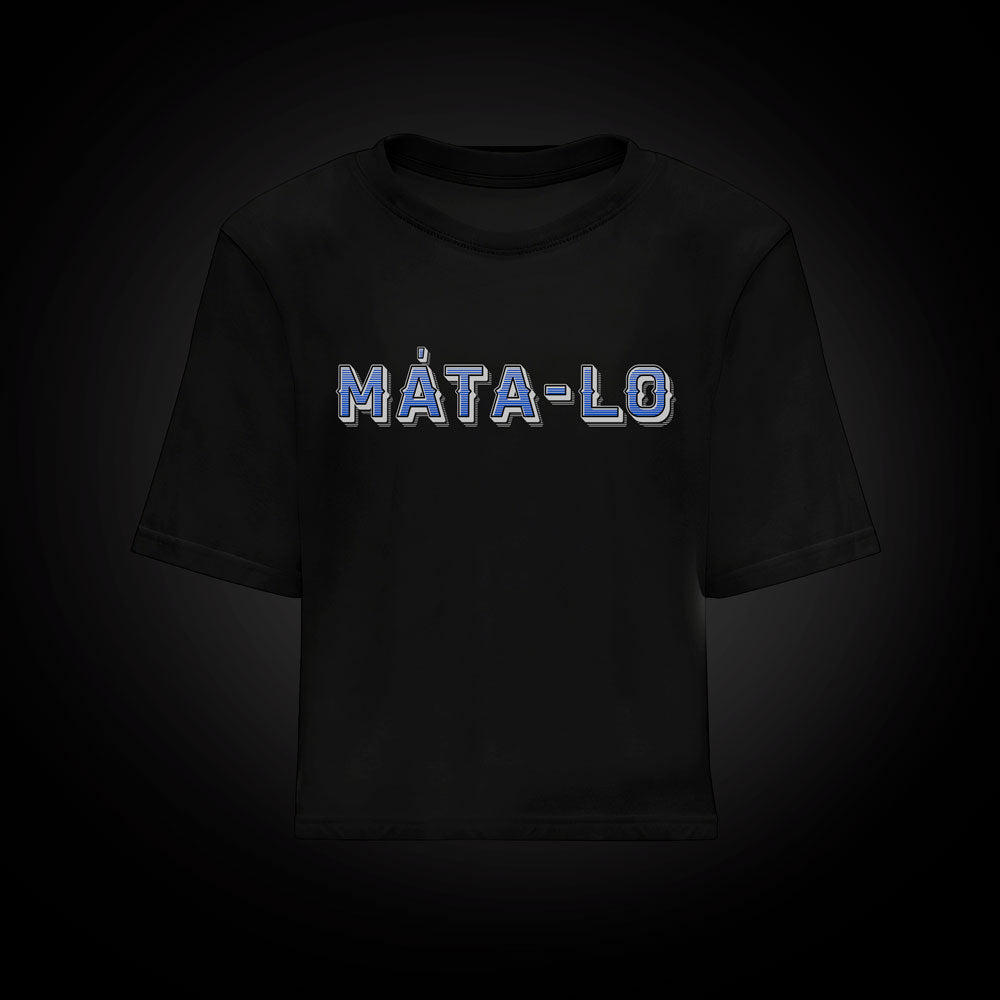Camiseta croptop Retro Dolar en azul, frontal