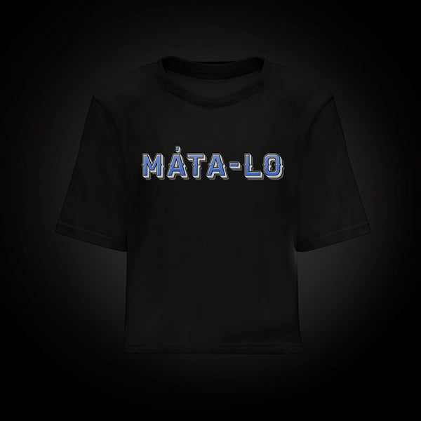 Camiseta croptop Retro Dolar en azul, frontal