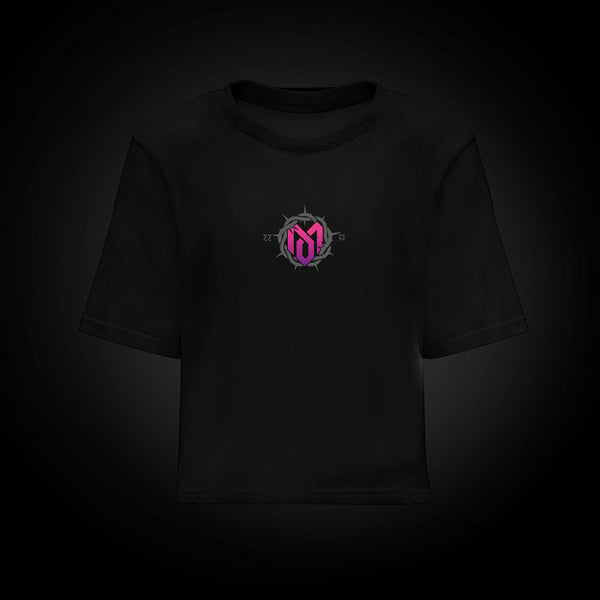 Camiseta croptop Dame Veneno en rosa, frontal