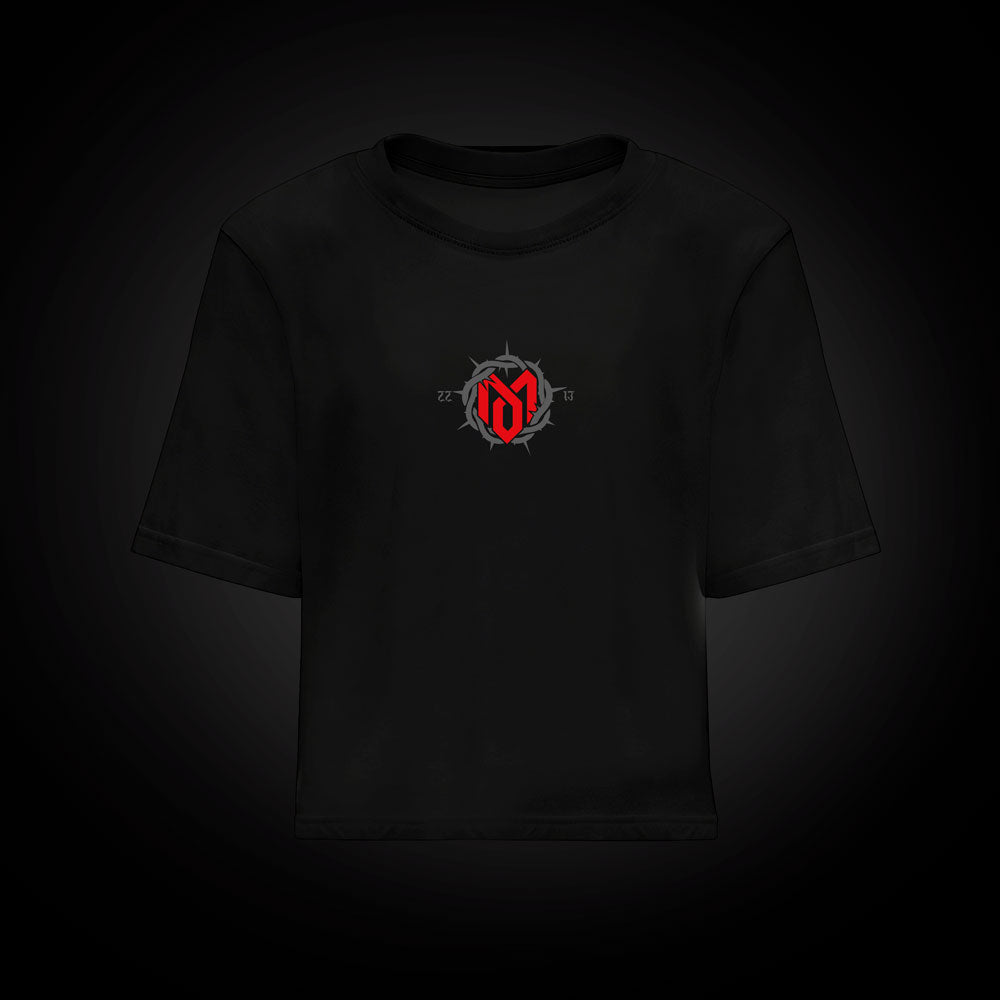 Camiseta croptop Dame Veneno en rojo, frontal