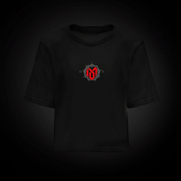 Camiseta croptop Dame Veneno en rojo, frontal