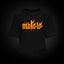 Camiseta croptop On Fire en negro, frontal