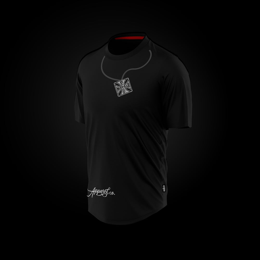Camiseta oversize WestCoast en negro, frontal