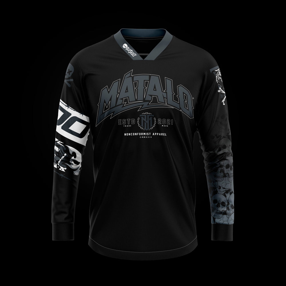 Camiseta Manga Larga Rider Negra frontal